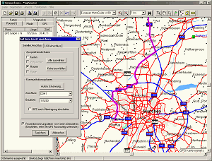 Die MapSource Software - anklicken fr groe Ansicht (44 KB)